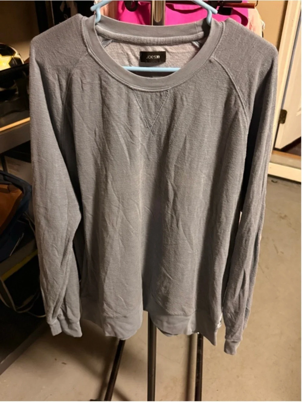 Men's Joe's Jeans Gray Thermal Crewneck Sweatshirt XL